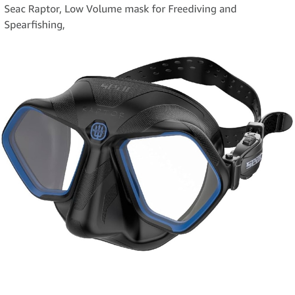 Seac Raptor, Low Volume mask for Freediving and Spearfishing, color blue